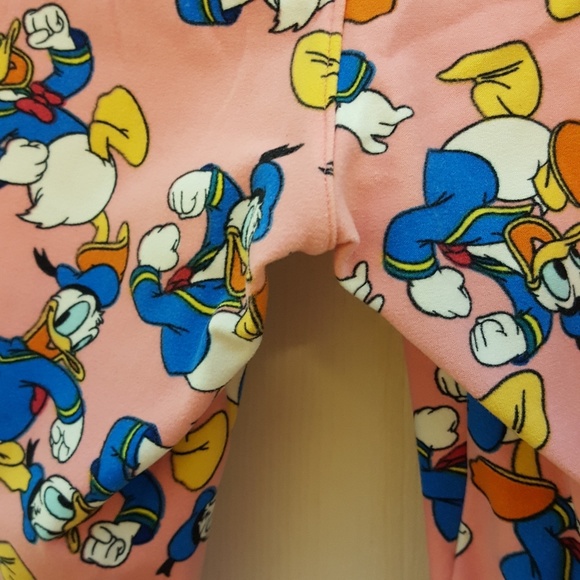 Lularoe Disney Donald Duck Pink Leggings One Size - Picture 3 of 5